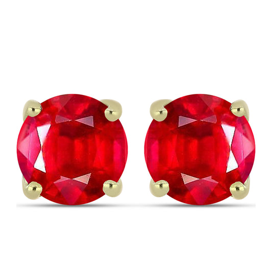 Cercei din Argint 925 Placat cu Aur ( 1.08 grame ) cu Agat Roșu 2.35 Carate