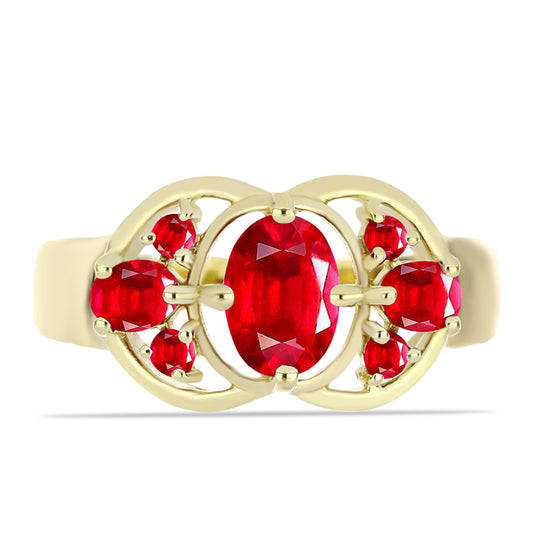 Inel din Argint 925 Placat cu Aur ( 2.91 grame ) cu Agat Roșu 1.15 Carate