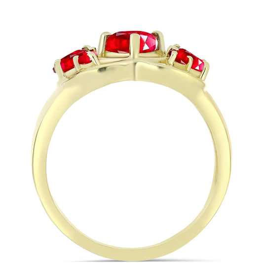 Inel din Argint 925 Placat cu Aur ( 2.91 grame ) cu Agat Roșu 1.15 Carate