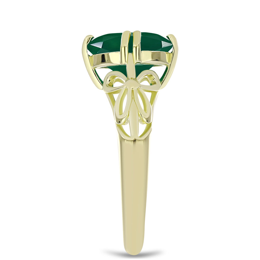 Inel din Argint 925 Placat cu Aur ( 3.04 grame ) cu Agat Verde 3.56 Carate
