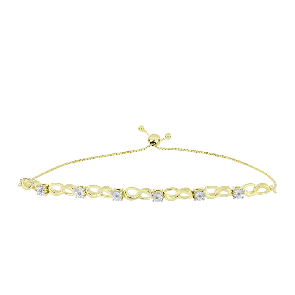 Brățară din Argint 925 Placat cu Aur ( 6.84 grame ) cu Diamant Alb 0.04 Carate