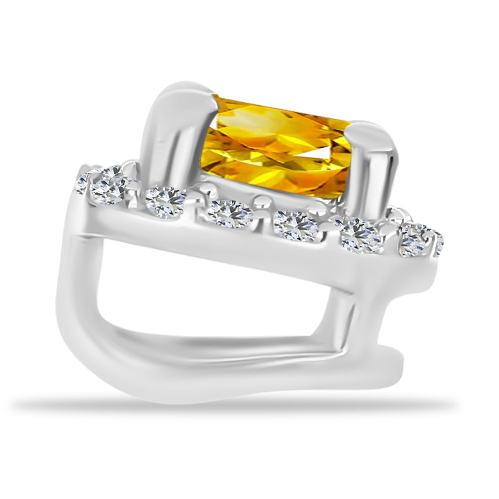Pandantiv din Argint 925 ( 0.52 grame ) cu Citrin Rio Golden și Topaz Alb 0.63 Carate