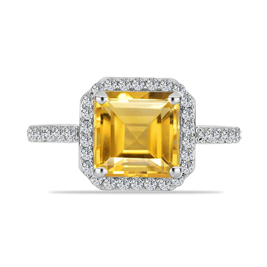 Inel din Argint 925 ( 2.41 grame ) cu Citrin Rio Golden și Topaz Alb 2.67 Carate
