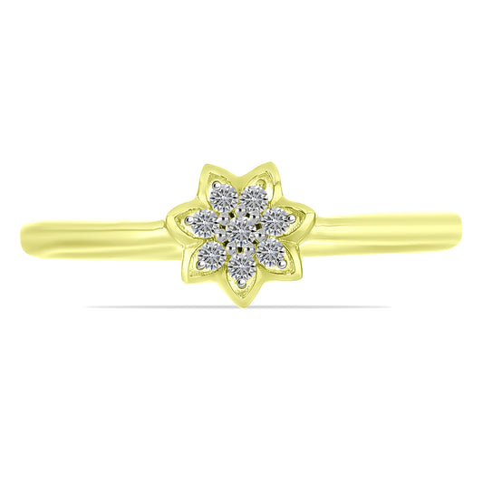 Inel din Argint 925 Placat cu Aur ( 1.88 grame ) cu Diamant Alb 0.09 Carate