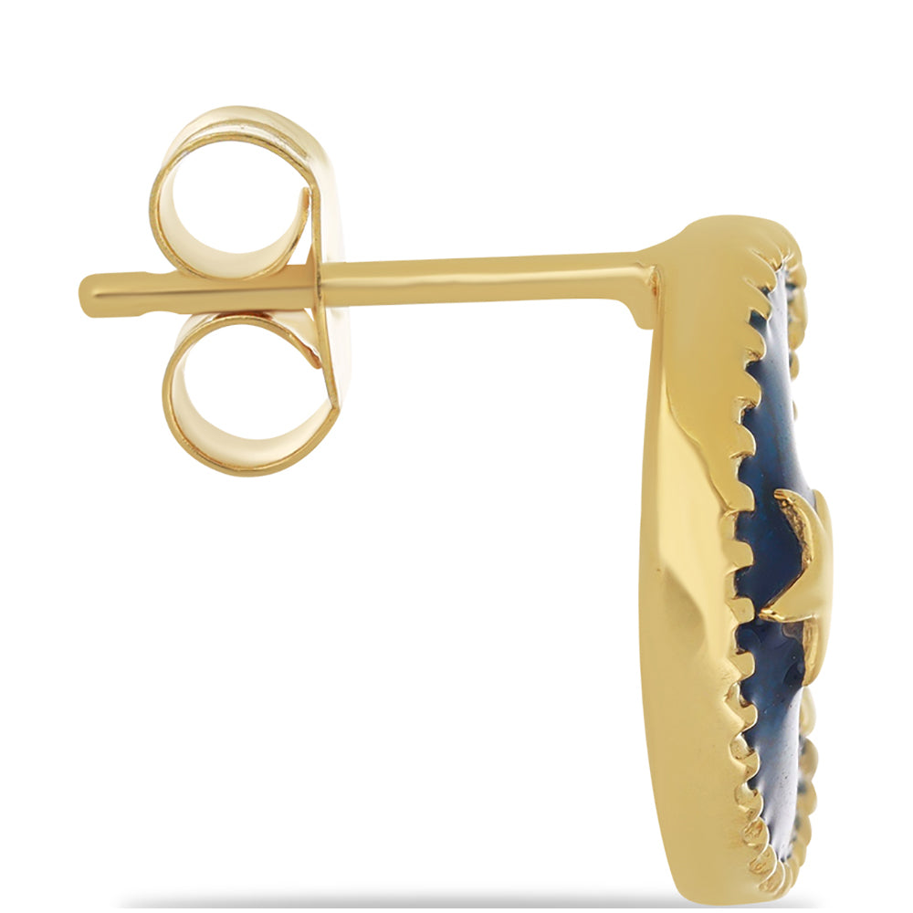 Cercei din Argint 925 Placat cu Aur ( 3 grame ) cu Email