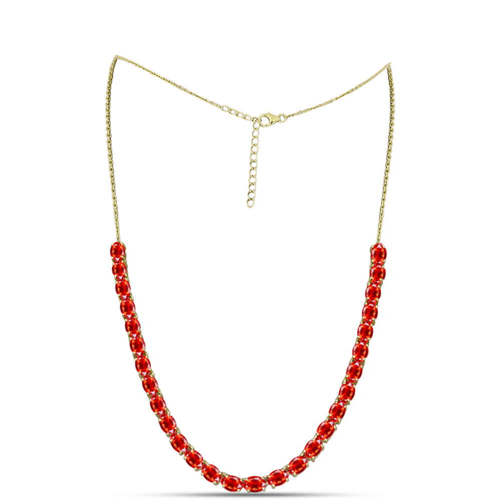 Colier din Argint 925 Placat cu Aur ( 10.98 grame ) cu Opal de Foc Lega Dembi 8.17 Carate