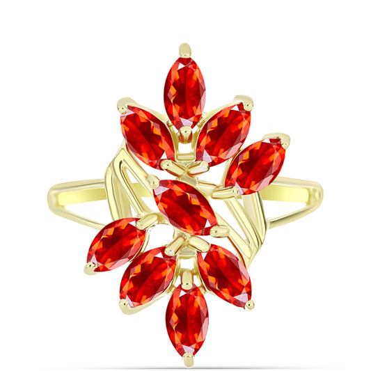 Inel din Argint 925 Placat cu Aur ( 2.99 grame ) cu Opal de Foc Lega Dembi 1.36 Carate