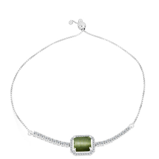 Brățară din Argint 925 ( 5.3 grame ) cu Ochi de Pisică Antananarivo și Topaz Alb 4.5 Carate