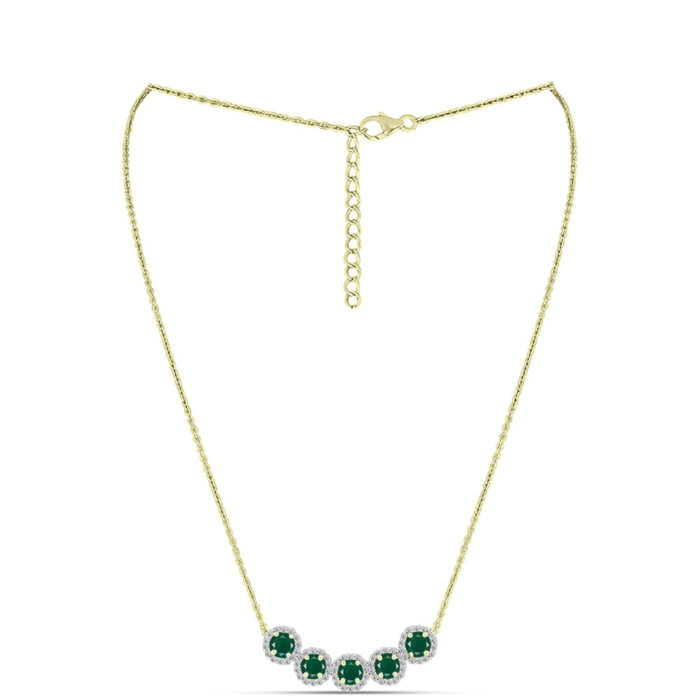 Colier din Argint 925 Placat cu Aur ( 5.23 grame ) cu Agat Verde și Topaz Alb 3.47 Carate