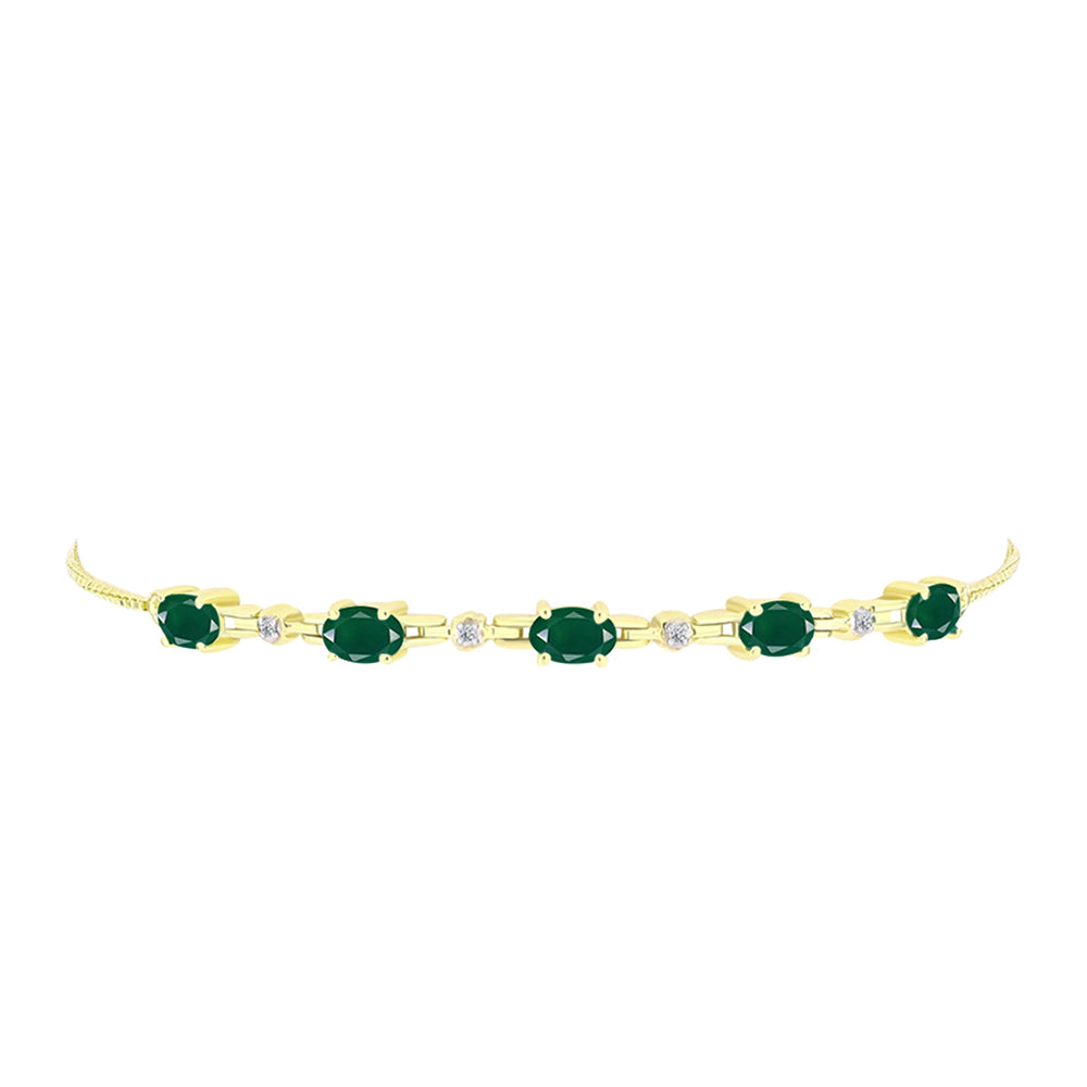 Brățară din Argint 925 Placat cu Aur ( 5.01 grame ) cu Agat Verde și Topaz Alb 2.07 Carate