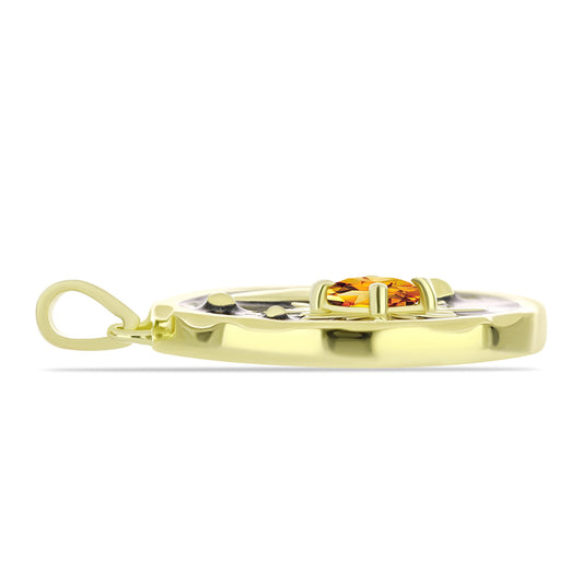 Pandantiv din Argint 925 Placat cu Aur ( 5.34 grame ) cu Citrin Rio Golden 0.46 Carate