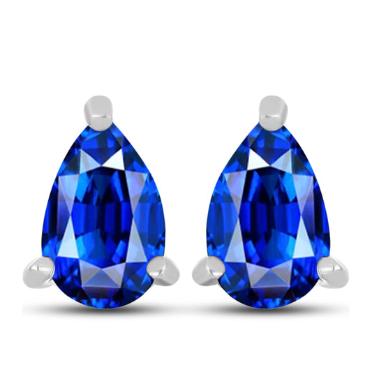 Cercei din Argint 925 ( 1.11 grame ) cu Safir Albastru Australian 1.16 Carate
