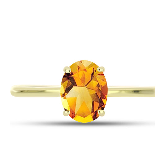 Inel din Argint 925 Placat cu Aur ( 1.72 grame ) cu Citrin Rio Golden 1.07 Carate