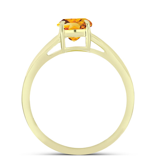 Inel din Argint 925 Placat cu Aur ( 1.72 grame ) cu Citrin Rio Golden 1.07 Carate