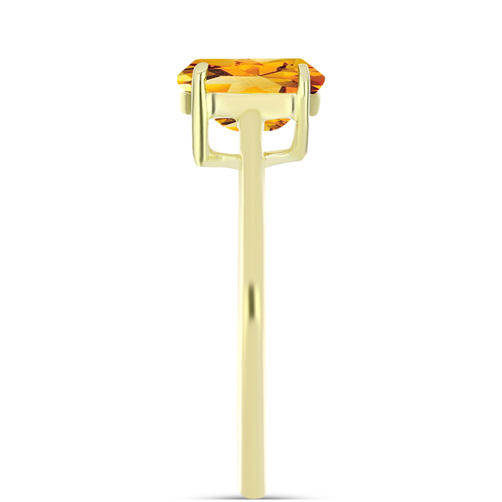 Inel din Argint 925 Placat cu Aur ( 1.72 grame ) cu Citrin Rio Golden 1.07 Carate
