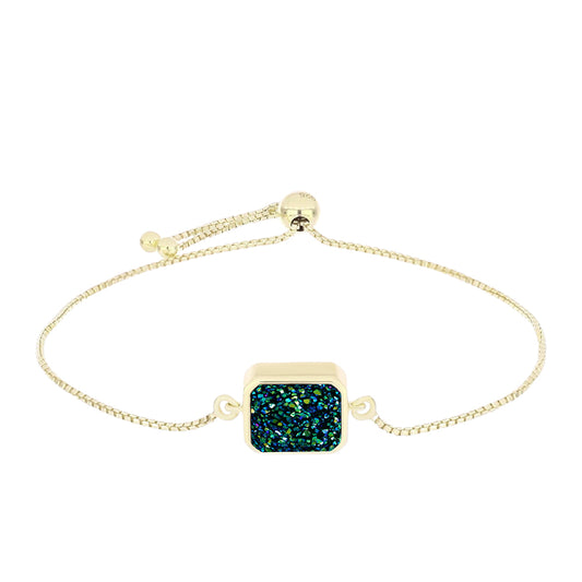 Brățară din Argint 925 Placat cu Aur ( 3.88 grame ) cu Drusy Verde 3.38 Carate