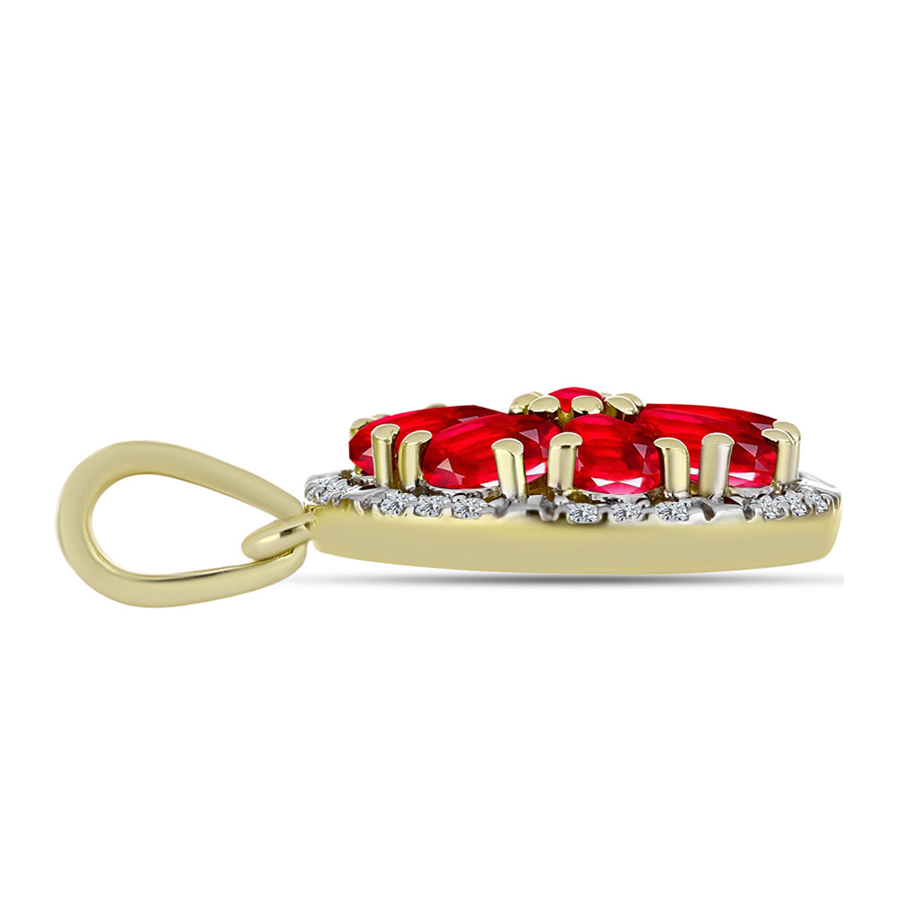 Pandantiv din Argint 925 Placat cu Aur ( 2.16 grame ) cu Agat Roșu și Topaz Alb 1.7 Carate