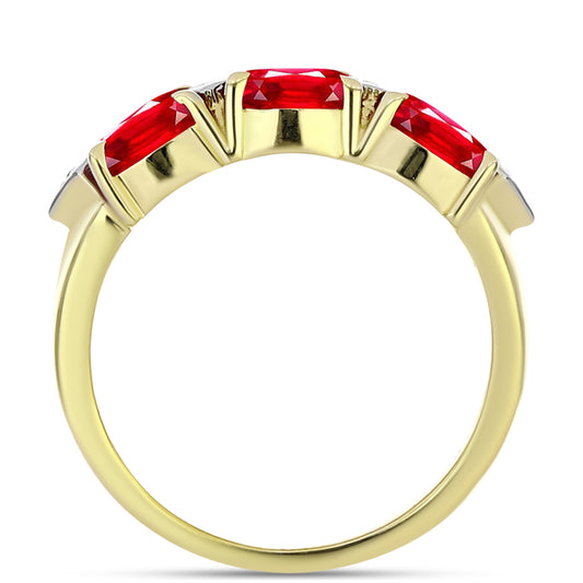 Inel din Argint 925 Placat cu Aur ( 4.31 grame ) cu Agat Roșu și Topaz Alb 2.45 Carate