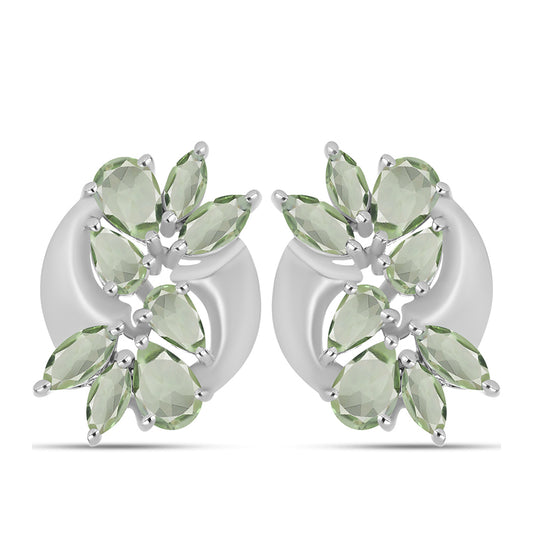 Cercei din Argint 925 ( 5.32 grame ) cu Ametist Verde 3.56 Carate