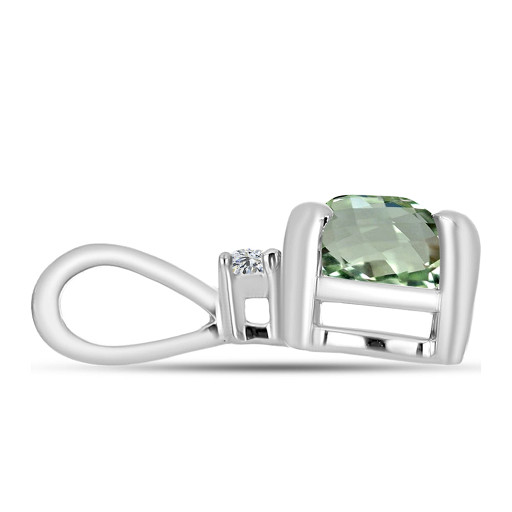 Pandantiv din Argint 925 ( 0.41 grame ) cu Ametist Verde și Topaz Alb 0.53 Carate