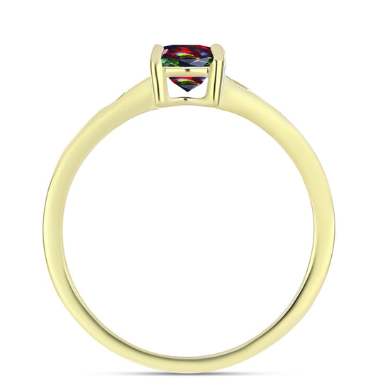 Inel din Argint 925 Placat cu Aur ( 1.92 grame ) cu Opal Etiopian Negru Lega Dembi 0.49 Carate