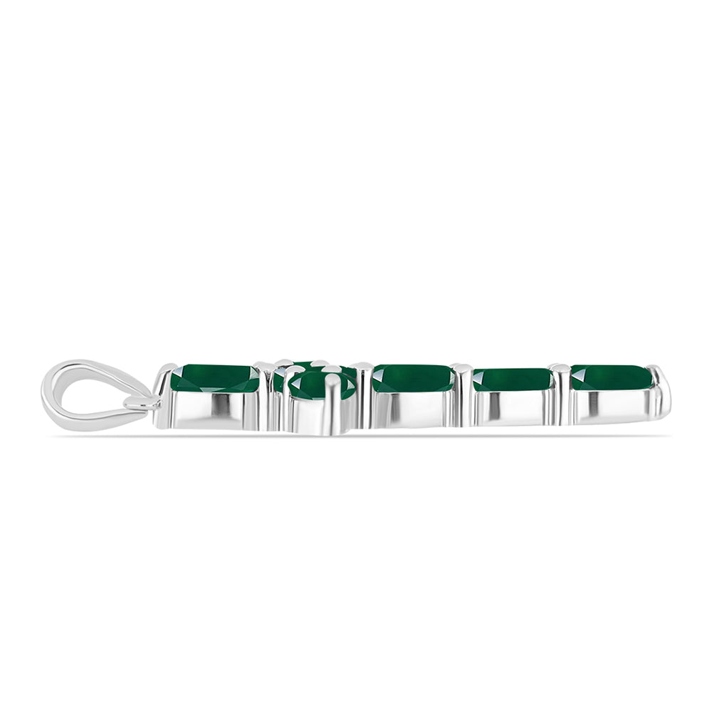 Cruce Pandantiv din Argint 925 ( 2.53 grame ) cu Calcedon Verde 2.49 Carate