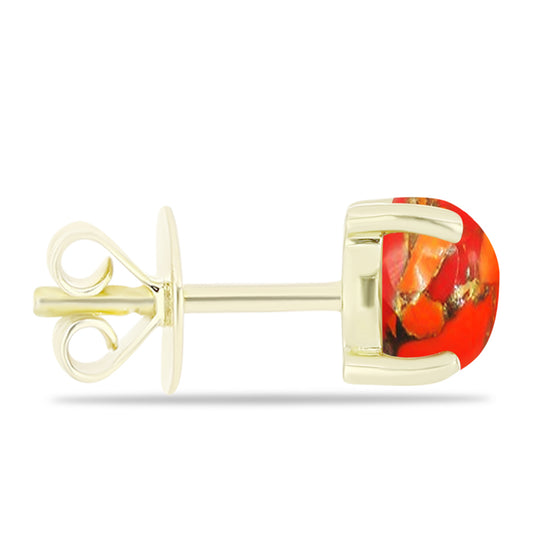 Cercei din Argint 925 Placat cu Aur ( 1.28 grame ) cu Turcoaz Mohave 1.67 Carate