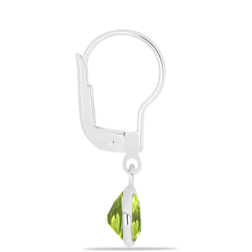 Set din Argint 925 ( 2.05 grame ) cu Peridot Changbai și Piatra Lunii Curcubeu 3.38 Carate ( Cercei )