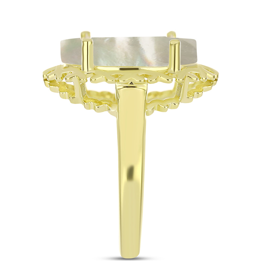 Inel din Argint 925 Placat cu Aur ( 4.04 grame ) cu Sidef 5.29 Carate