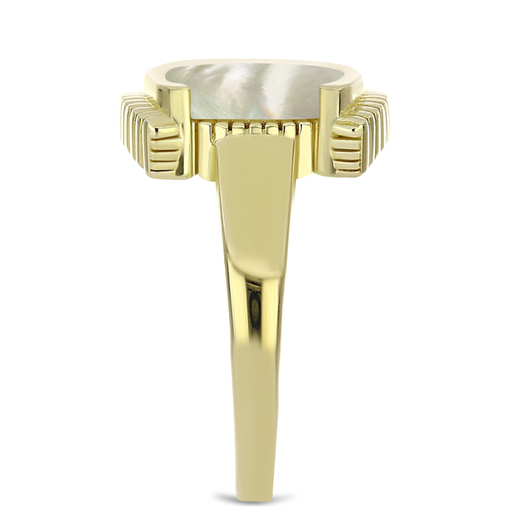 Inel din Argint 925 Placat cu Aur ( 6.04 grame ) cu Sidef 3.41 Carate