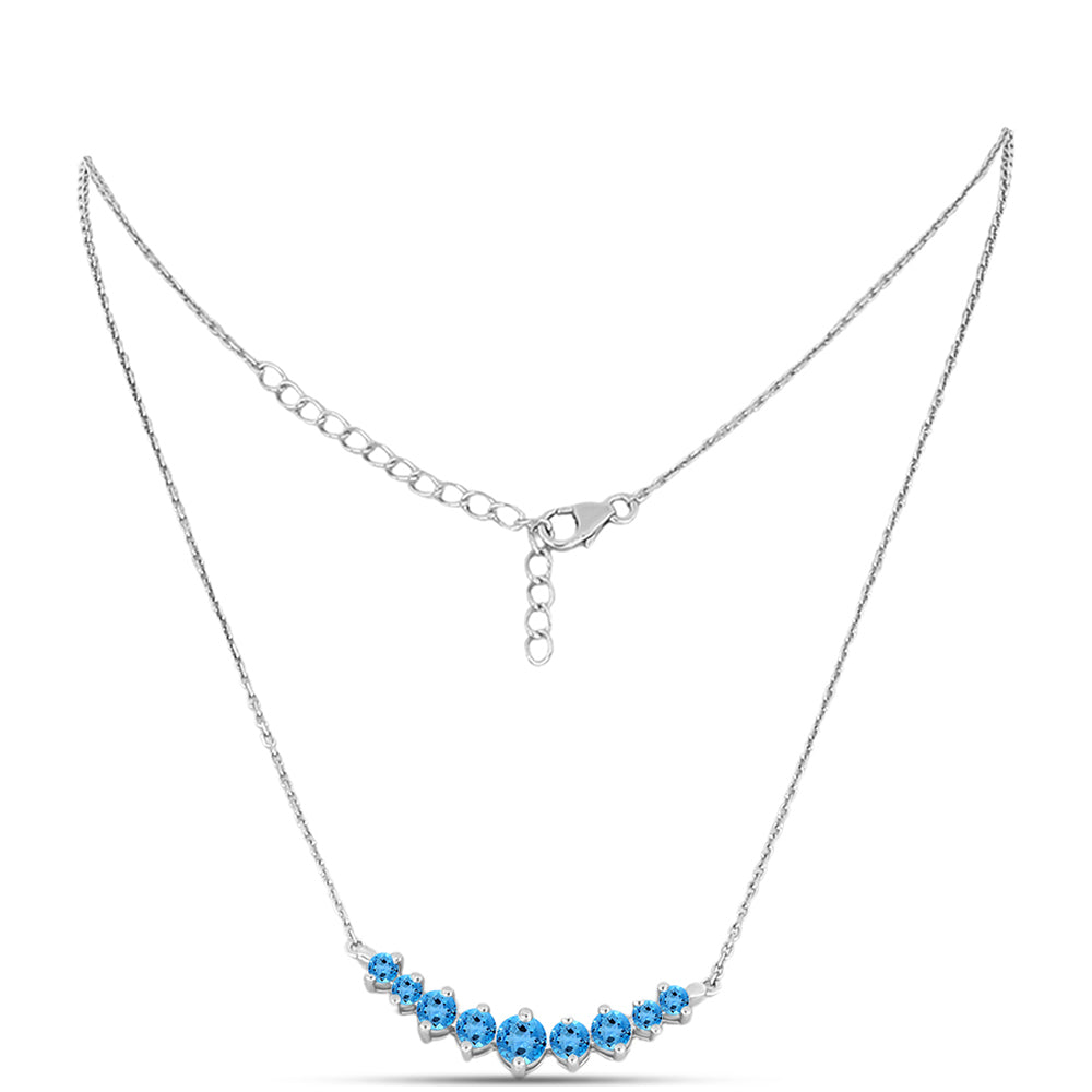 Colier din Argint 925 ( 4.27 grame ) cu Topaz Swiss Blue 2.4 Carate