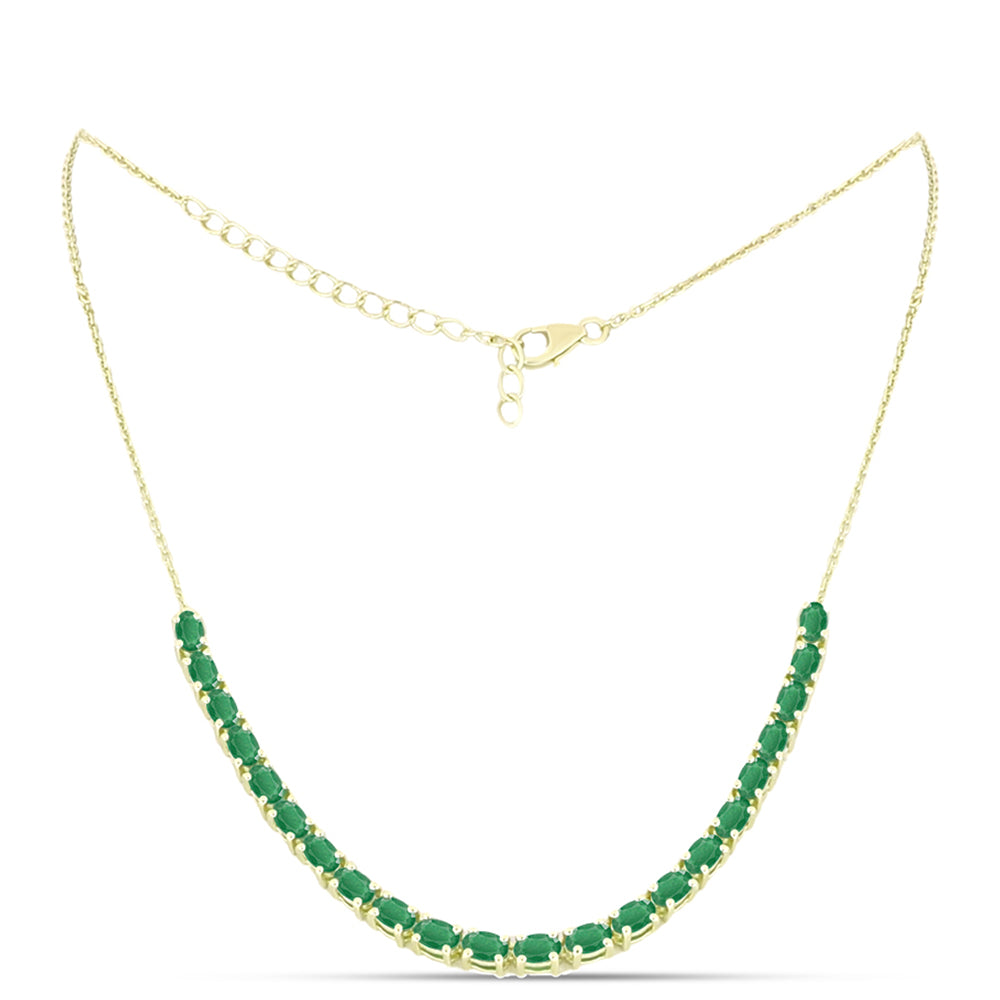 Colier din Argint 925 Placat cu Aur ( 7.2 grame ) cu Smarald Brazilian 5.1 Carate