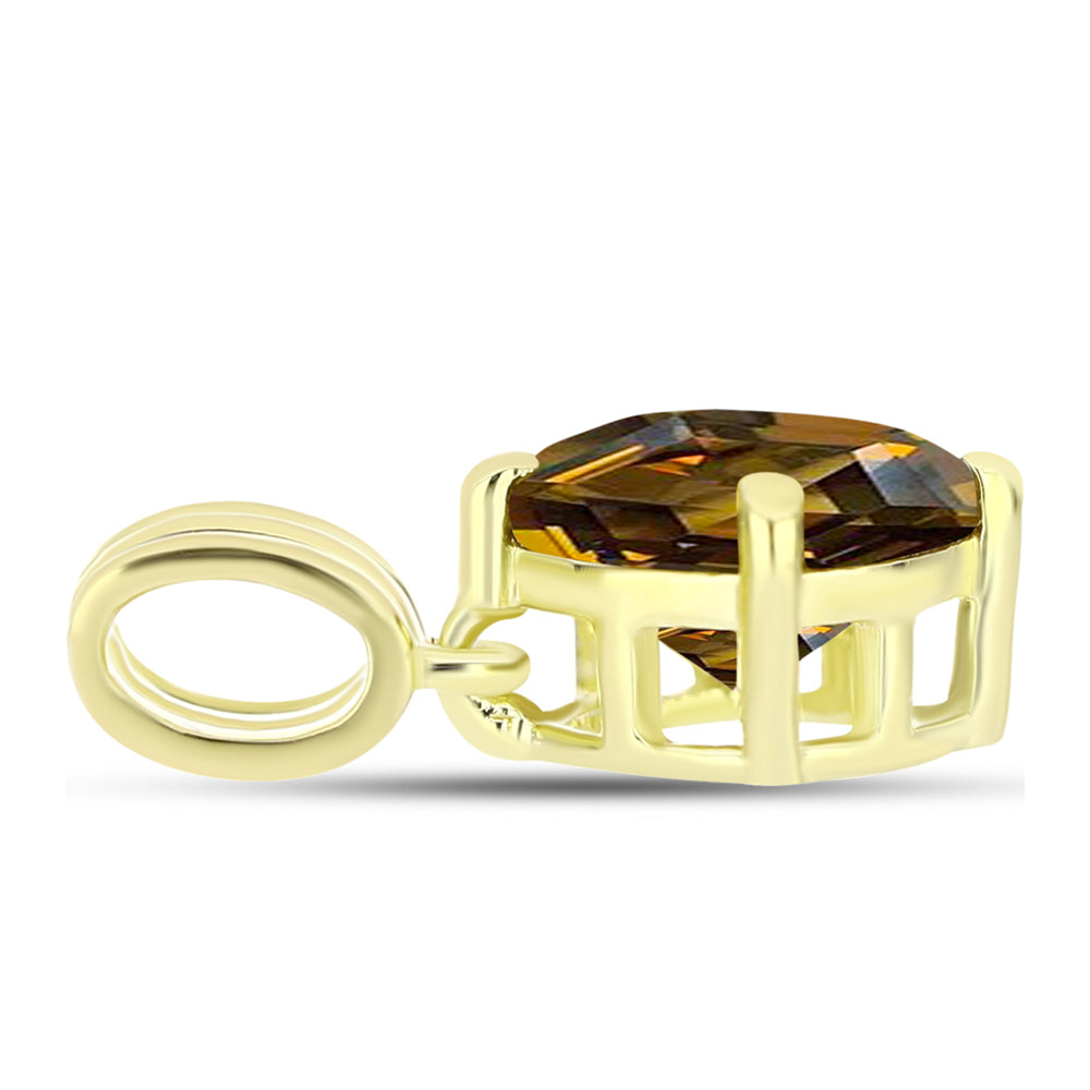 Pandantiv din Argint 925 Placat cu Aur ( 1.08 grame ) cu Cuarț Coniac 1.94 Carate