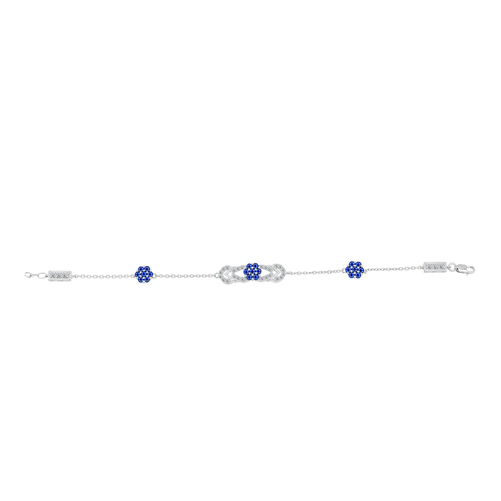 Brățară din Argint 925 ( 4.73 grame ) cu Safir Albastru Australian și Topaz Alb 1.77 Carate