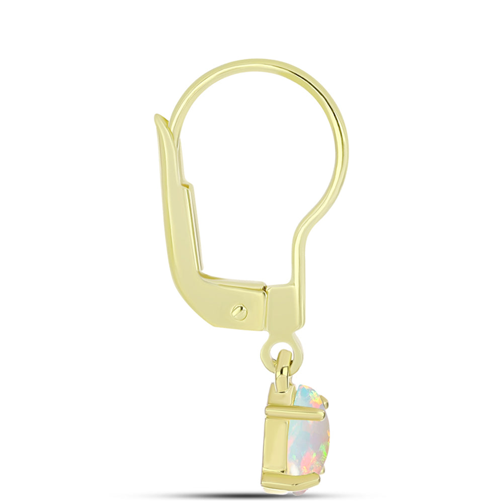 Cercei din Argint 925 Placat cu Aur ( 1.28 grame ) cu Opal Welo 0.57 Carate