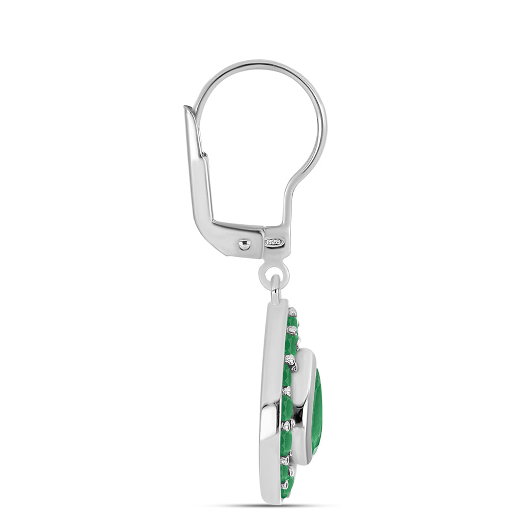 Cercei din Argint 925 ( 3.78 grame ) cu Smarald Brazilian 2.51 Carate