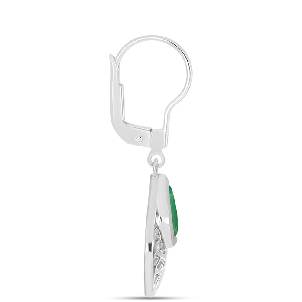 Cercei din Argint 925 ( 3.11 grame ) cu Smarald Brazilian 1.98 Carate