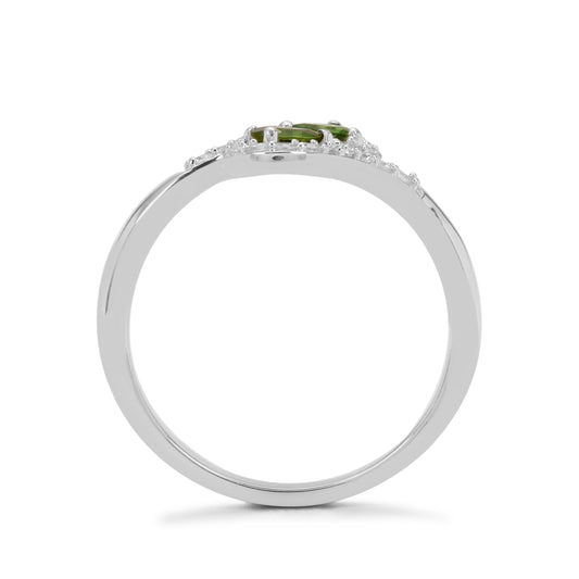 Inel din Argint 925 ( 2.47 grame ) cu Turmalină și Zircon Alb 0.65 Carate