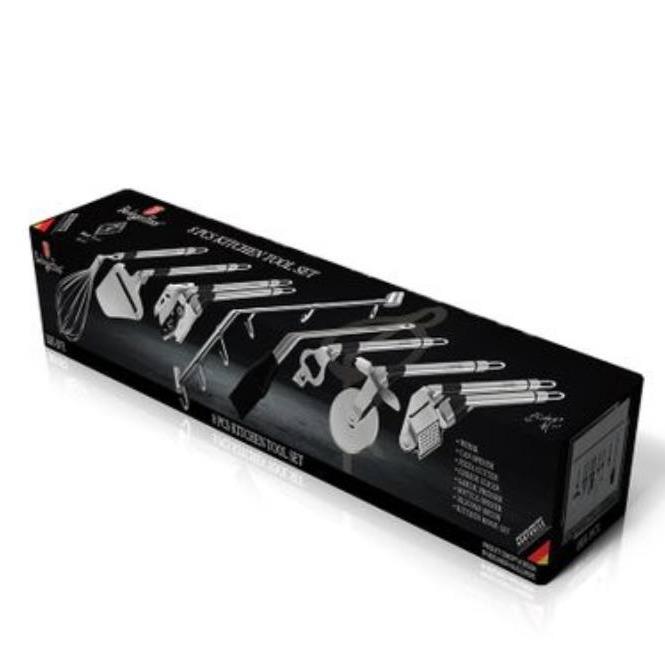 Set de Instrumente de Bucătărie Berlinger Haus Royal Black cu 8 Piese, cu Bară Suspendată Montabilă pe Perete