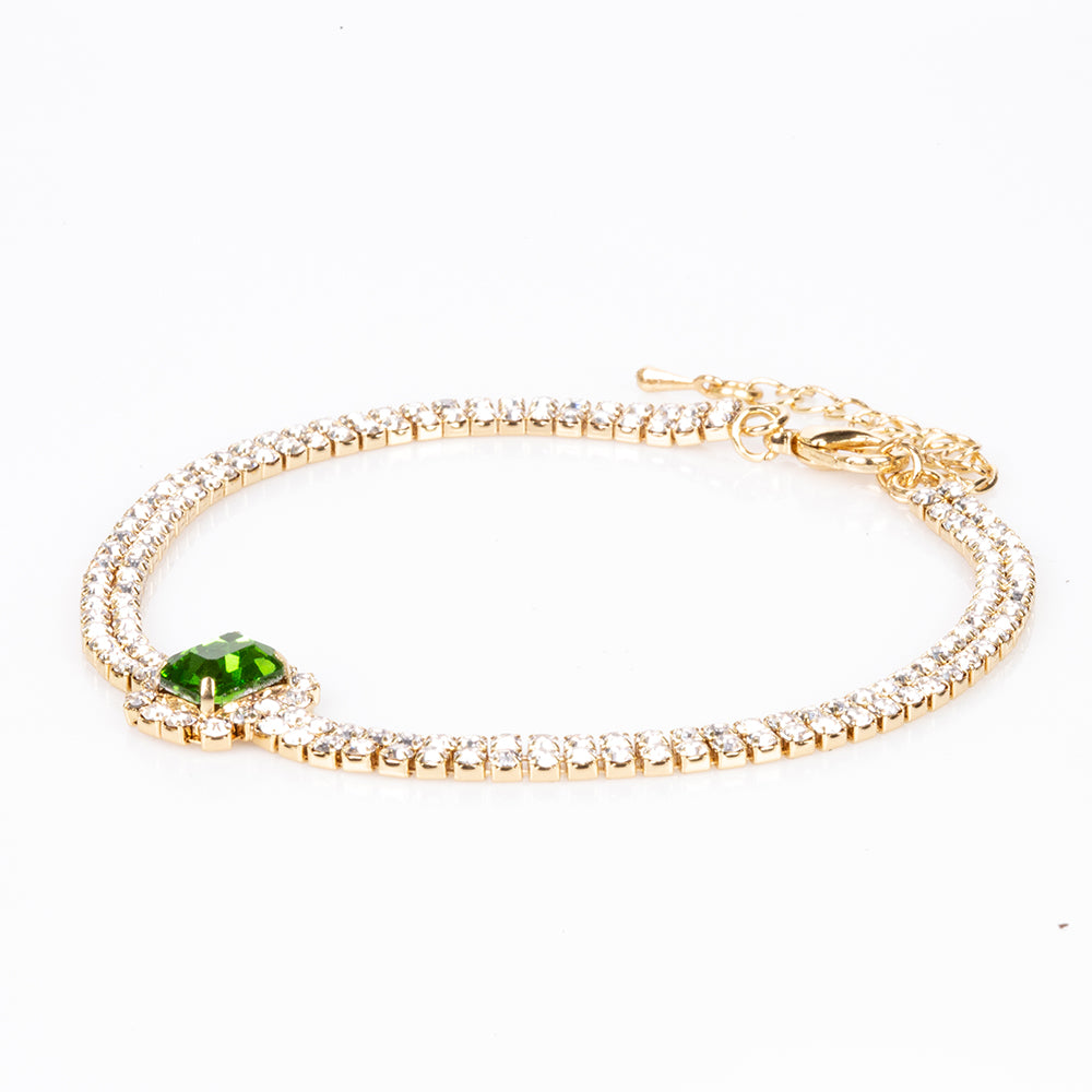 Set din Aliaj Placat cu Aur cu Cristal Verde Emporia®