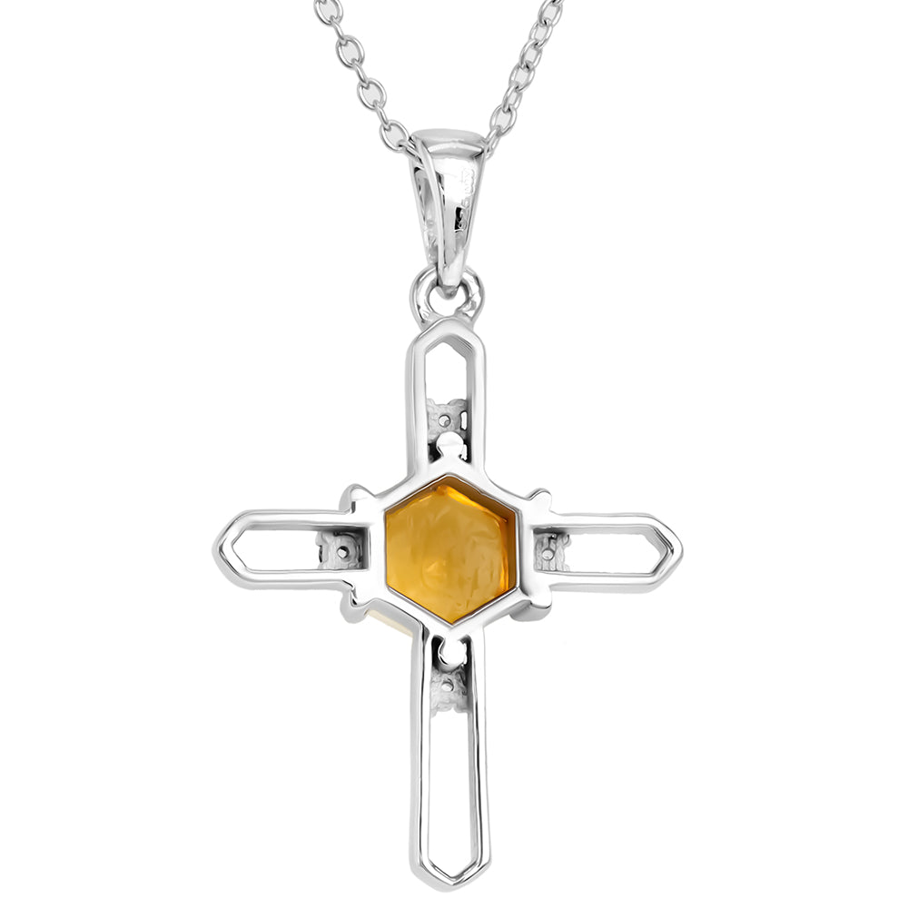 Pandantiv din Argint 925 ( 2.25 grame ) cu Cuarț Toscana și Topaz Alb 1.3 Carate
