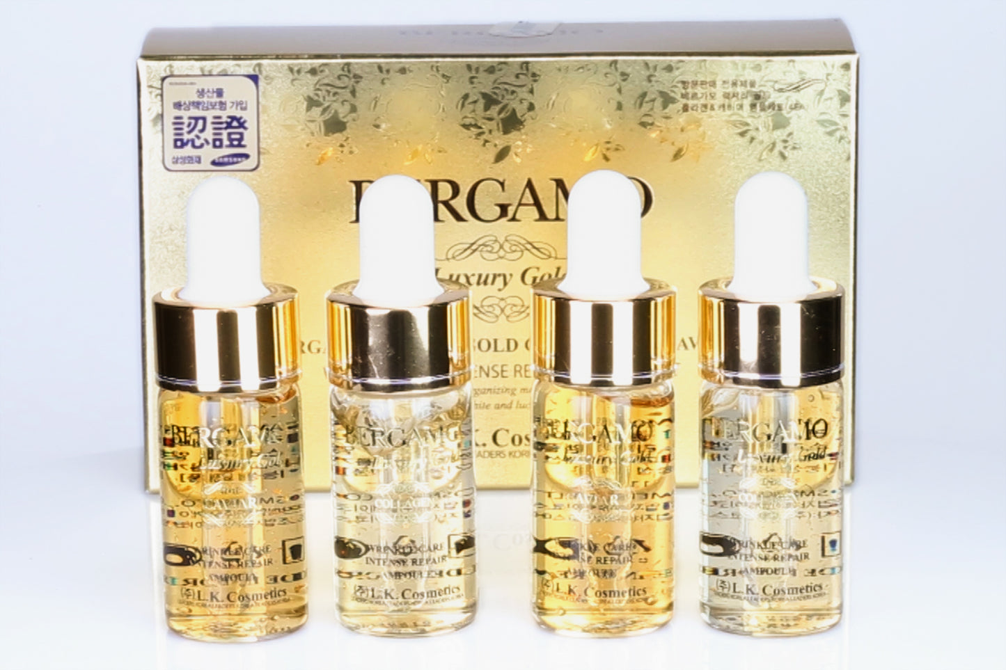 Set de 4 Fiole cu Colagen și Caviar,13ml x 4, BERGAMO LUXORY GOLD