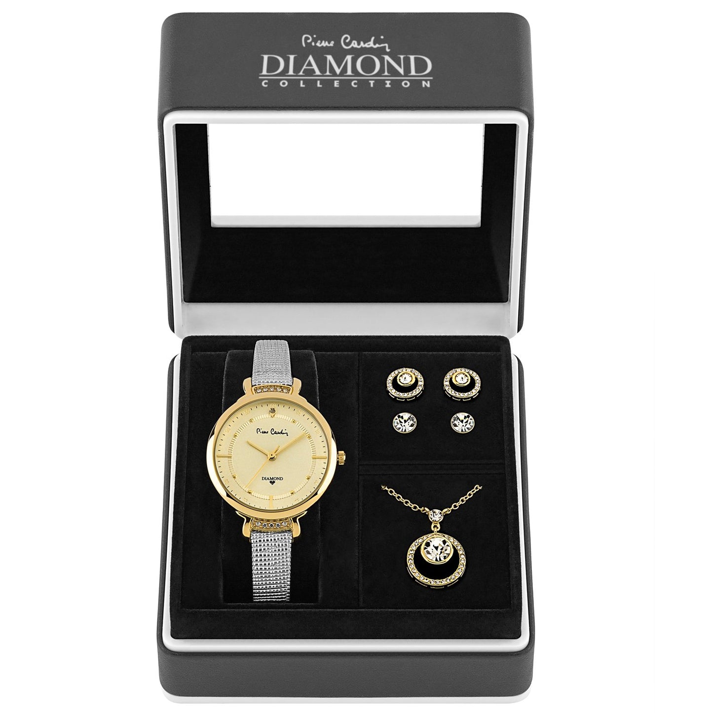 Set din Aliaj Placat cu Aur cu Cristal Alb Emporia®