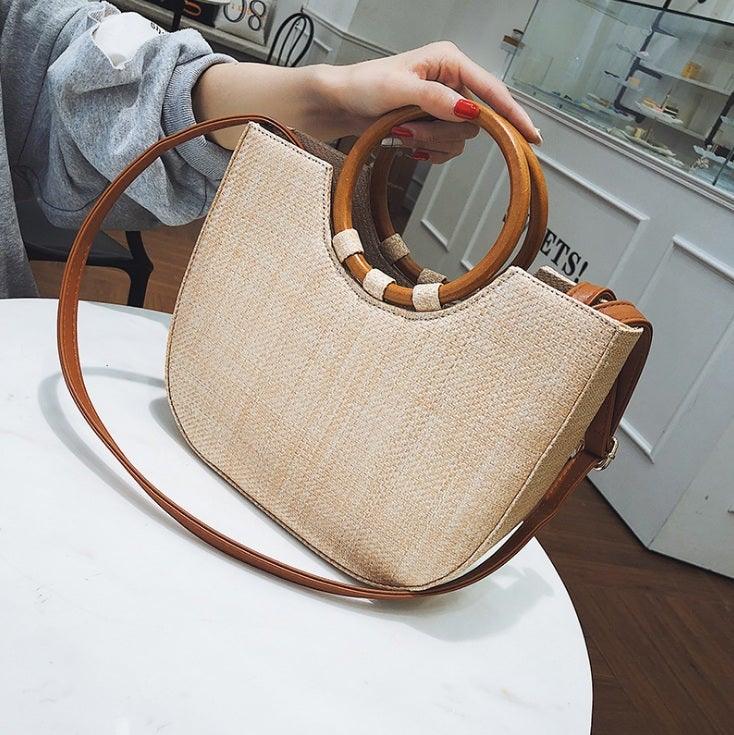 Geantă La Modă Din Răchită Pentru Mână și Umăr cu 2 Funcții - Galeria de Bijuterii