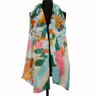 Eșarfă la modă 100% viscoză, Dimensiune: 180 cm x 50 cm, Se spală la mașină la 30 grade, Culoare: MULTICOLOR
