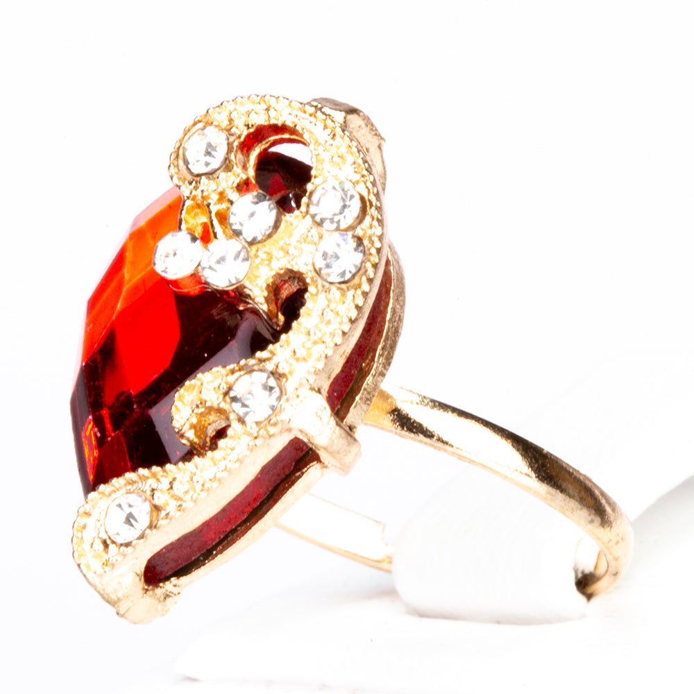 Ceas din Aliaj Placat cu Aur cu Cristal Roșu Emporia®