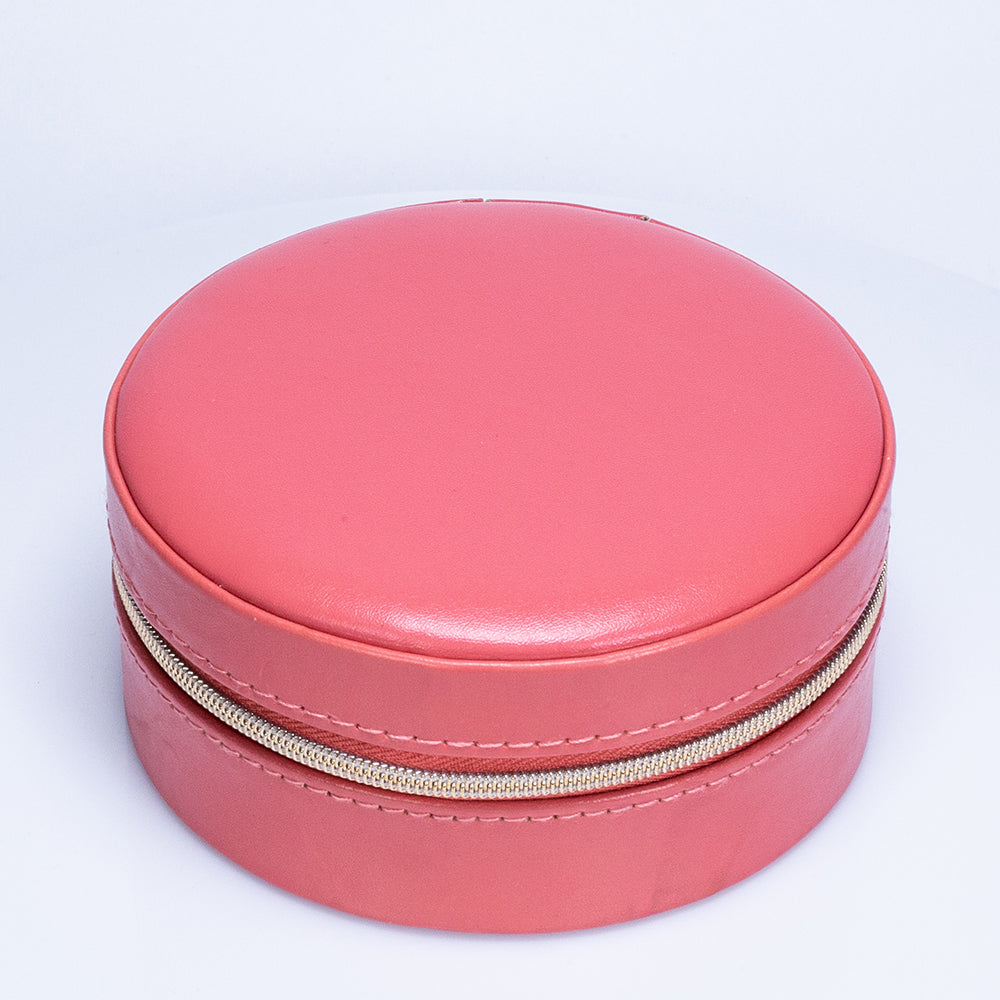 Cutie pentru Bijuterii din Piele PU și Catifea, Coral