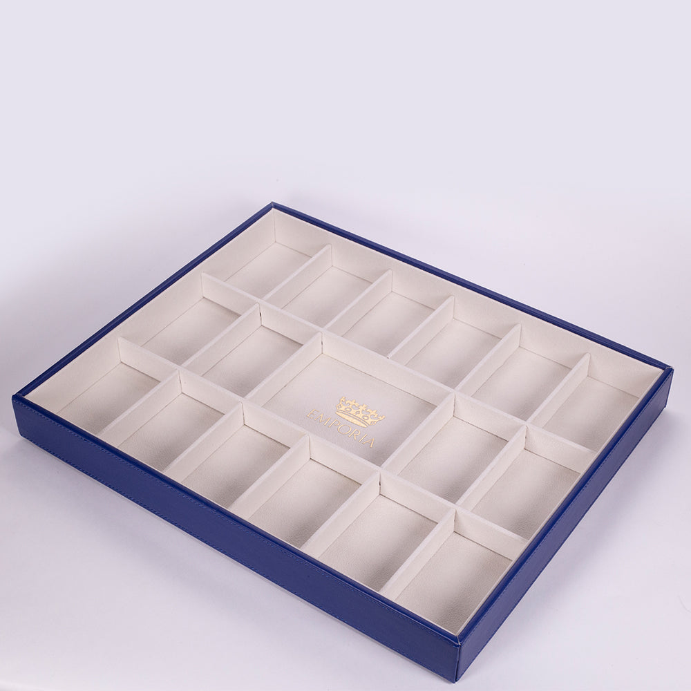 Casetă de Bijuterii Emporia ”Catifea” stivuibilă cu capac, Albastru Royal