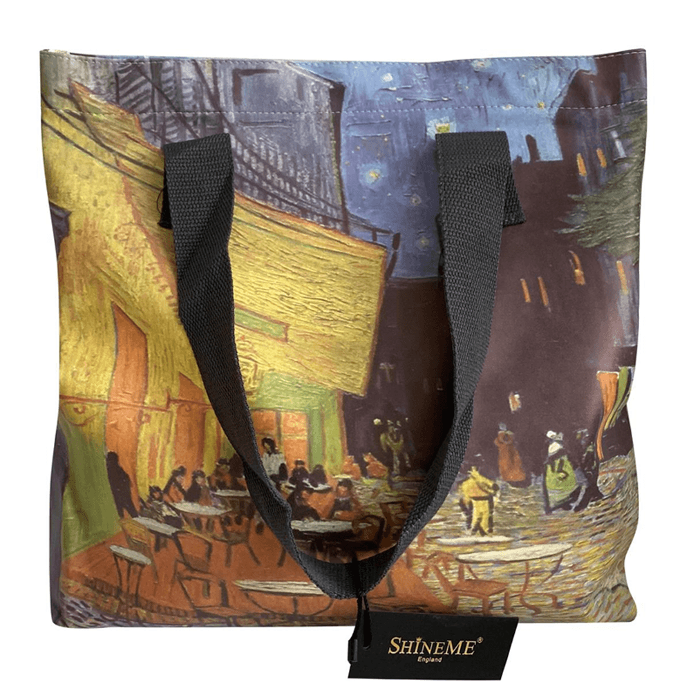 Geantă de Cumpărături, Van Gogh – Terrace At Night Patterned - Galeria de Bijuterii