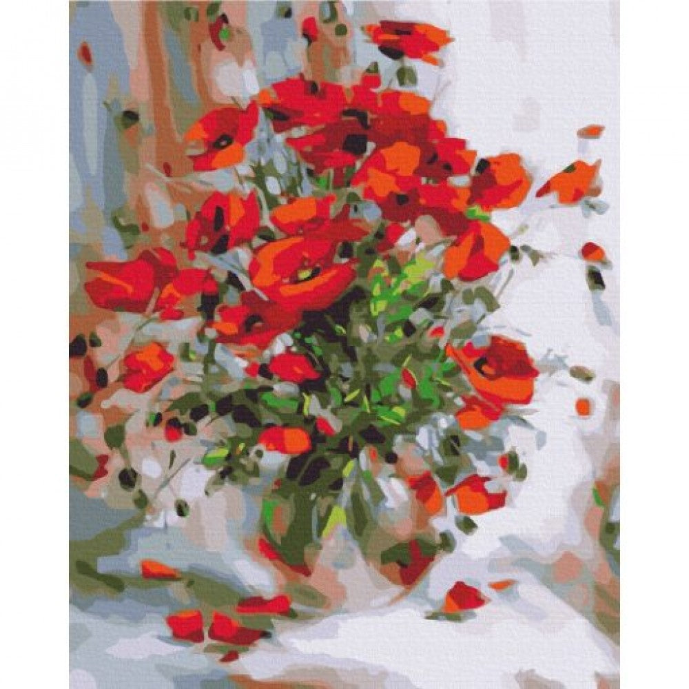 Pictura "Maci cu vopsea in ulei" pictura dupa numere 40x50cm